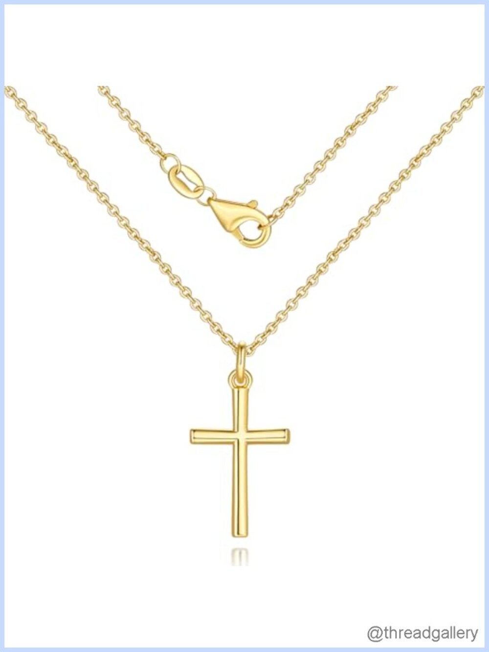 14K Gold Plated Cross Necklace Adjustable O-Chain Pendant Necklace